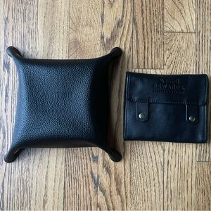 Black Pebbled Valet Tray & Snap Pouch Set Home Travel or Vacation by Marriott